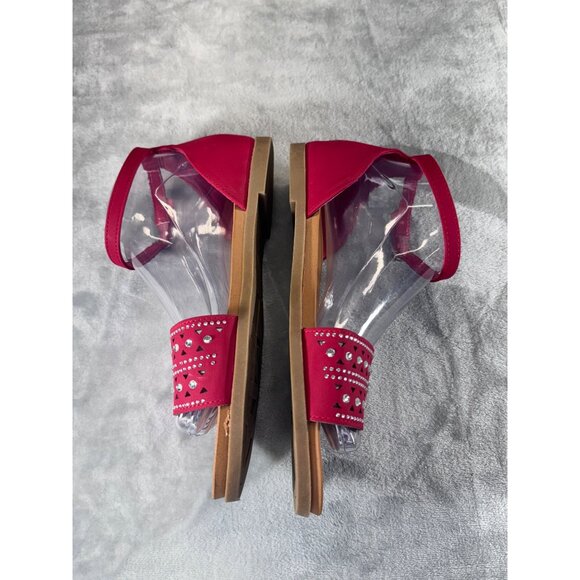 Andiamo Women's shoes 8M red strap sandels with rhinestones - Picture 13 of 16